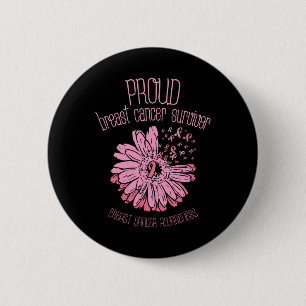 Chapa Redonda De 5 Cm Sobreviviente Daisy Pink Breaking Cancer Awareness