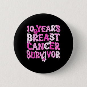 Chapa Redonda De 5 Cm Sobreviviente de cáncer de mama 10 años Cáncer de 