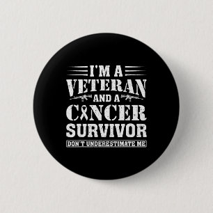 Chapa Redonda De 5 Cm Sobreviviente de cáncer veterano del ejército Día