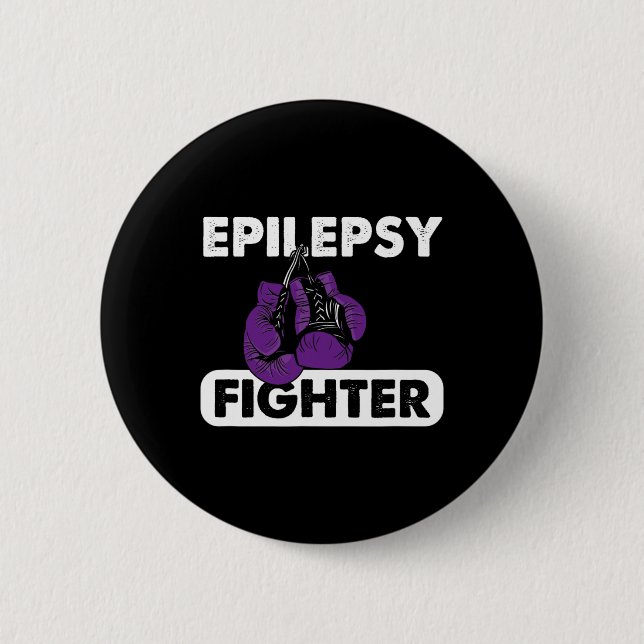 Chapa Redonda De 5 Cm Sobreviviente del boxeo Epilepsy Fighter Cinta púr (Anverso)