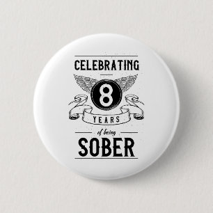Chapa Redonda De 5 Cm Sobriedad Regalo Aniversario de Recuperación 8 año