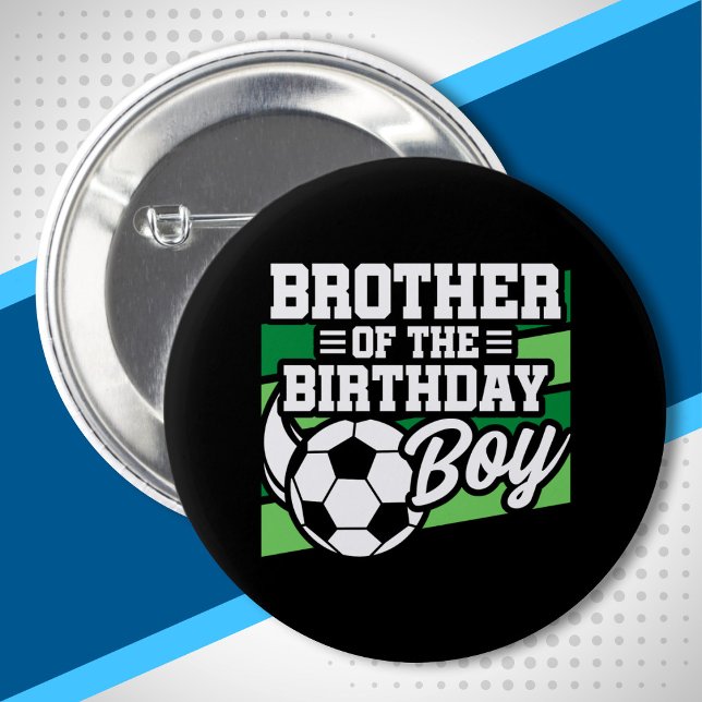 Chapa Redonda De 5 Cm Soccer Birthday Brother - Boys Soccer Birthday (Subido por el creador)