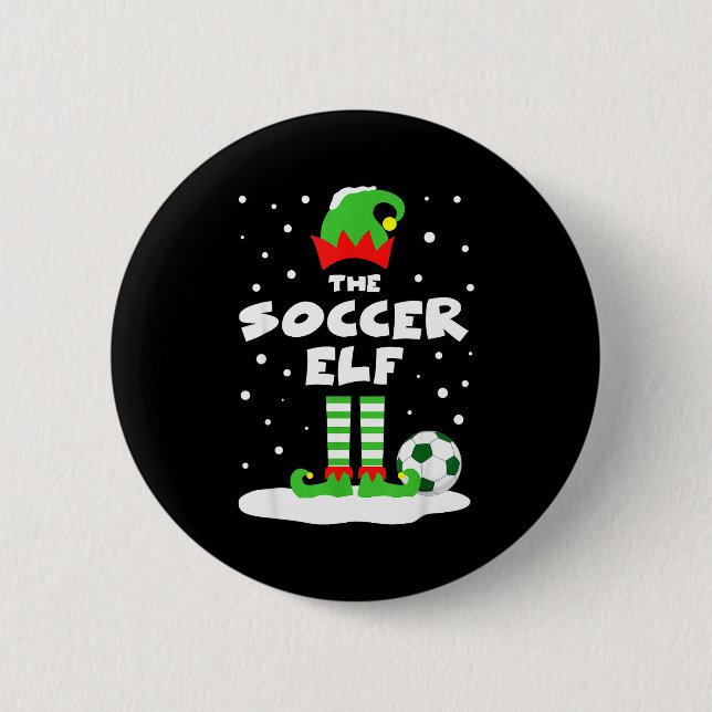 Chapa Redonda De 5 Cm Soccer Elf Matching Group Family Holiday Christmas (Anverso)