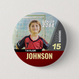 Chapa Redonda De 5 Cm Soccer Player Senior Night Custom Photo Sports