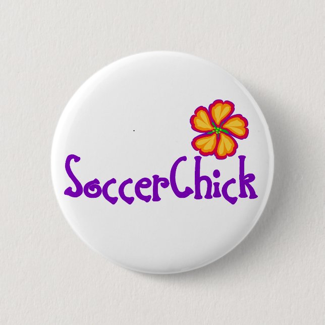 Chapa Redonda De 5 Cm SoccerChick FlowerDark (Anverso)