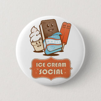 Chapa Redonda De 5 Cm Social retro del helado