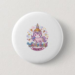 Chapa Redonda De 5 Cm Sociedad de Cuerno de Waffle de Unicornio Ropa Lis
