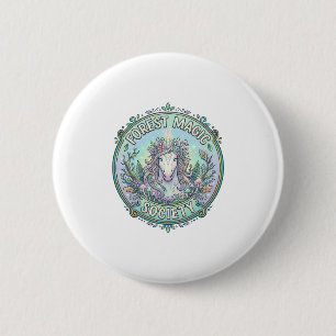 Chapa Redonda De 5 Cm Sociedad de Magia del Bosque de Unicornios Diseño 