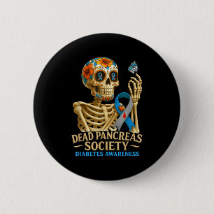Chapa Redonda De 5 Cm Sociedad de Páncreas Muerto Diabetes Awareness Day