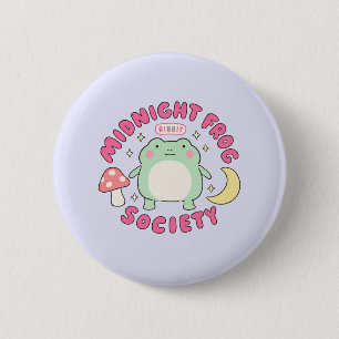Chapa Redonda De 5 Cm Sociedad de rana de medianoche linda kawaii hongo
