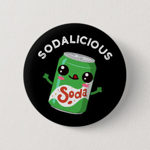 Chapa Redonda De 5 Cm Soda-licious Funny Soda Pop Pun Dark BG