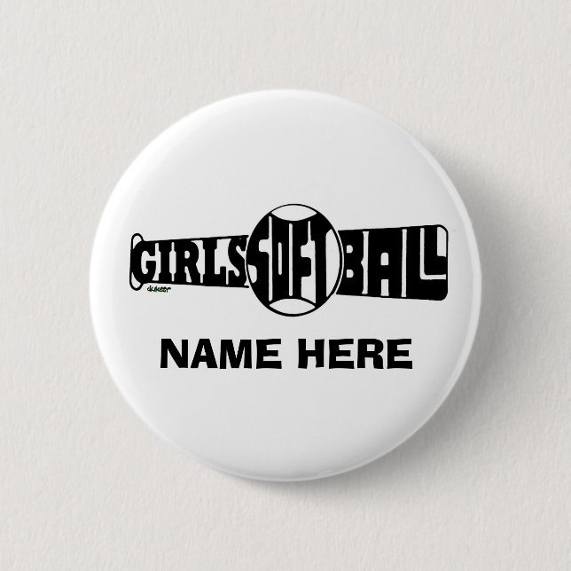 CHAPA REDONDA DE 5 CM SOFTBALL DE LOS CHICAS (PERSONALIZADO) (Anverso)