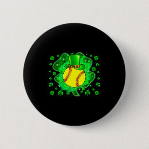 Chapa Redonda De 5 Cm Softball Día de San Patricios Duende Trébol Niños