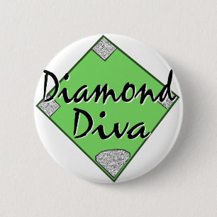Chapa Redonda De 5 Cm Softbol Diamond Diva