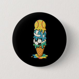 Chapa Redonda De 5 Cm Softbol Voleibol Fútbol Goteo de Helado Verano G