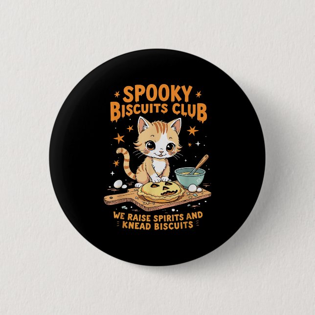 Chapa Redonda De 5 Cm Soky Biscuits Club Cat Funny Halloween (Anverso)