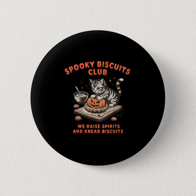 Chapa Redonda De 5 Cm Soky Biscuits Club Cat Halloween (Anverso)