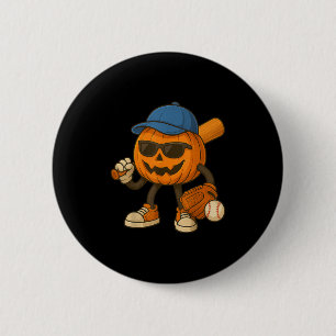 Chapa Redonda De 5 Cm Soky Jack O Lantern Béisbol Halloween me disfraza