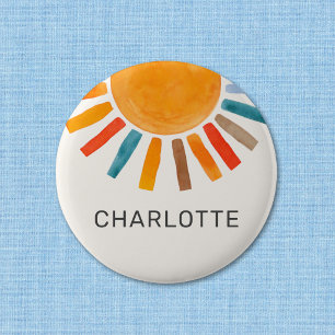 Chapa Redonda De 5 Cm Sol Personalizado
