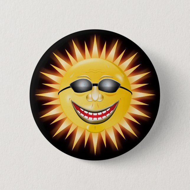 Chapa Redonda De 5 Cm Sol sonriente (Anverso)