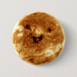 Chapa Redonda De 5 Cm Sol sonriente del Observatorio Solar de la NASA