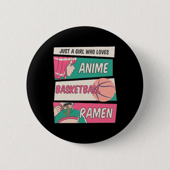 Chapa Redonda De 5 Cm Solamente un Chica que ama el basketball de Anime  (Anverso)
