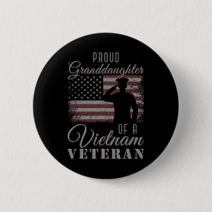 Chapa Redonda De 5 Cm Soldado De Bandera De Eeuu Orgullosa Nieta De Un V