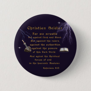 Chapa Redonda De 5 Cm Soldados cristianos