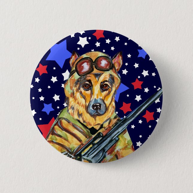 CHAPA REDONDA DE 5 CM SOLDIER GERMAN SHEPHERD (Anverso)