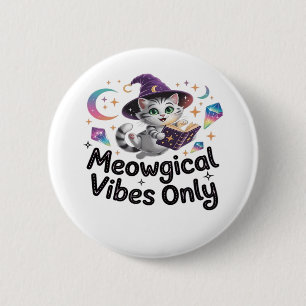 Chapa Redonda De 5 Cm Solo con vibraciones meowgicas, Ov flotante de gat