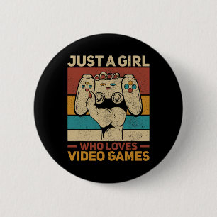 Chapa Redonda De 5 Cm Solo un Chica al que le encanta la ropa de juegos 