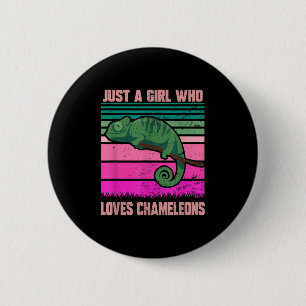 Chapa Redonda De 5 Cm Solo Un Chica Que Ama A Chameleons Cita Graciosa L