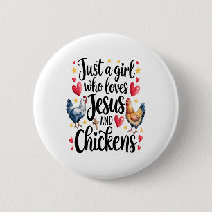 Chapa Redonda De 5 Cm Sólo Un Chica Que Ama A Jesús Y A La Granja De Pol