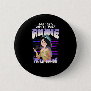 Chapa Redonda De 5 Cm sólo un chica que ama los videojuegos y el anime