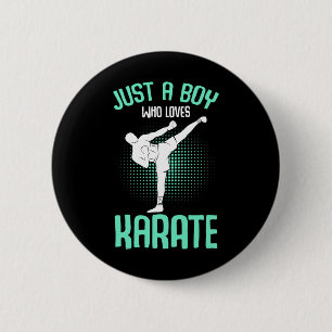 Chapa Redonda De 5 Cm Solo un chico que ama a los niños karate