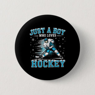Chapa Redonda De 5 Cm Solo un chico que ama jugador de hockey hockey sob