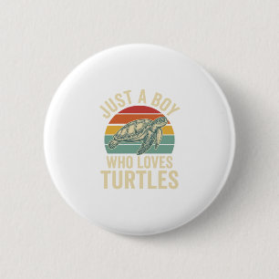 Chapa Redonda De 5 Cm Solo un chico que ama las tortugas Camiseta vintag
