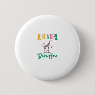 Chapa Redonda De 5 Cm Solo una chica que ama las jirafas Diseño vectoria