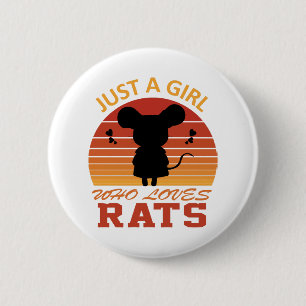 Chapa Redonda De 5 Cm Sólo una chica que ama las ratas