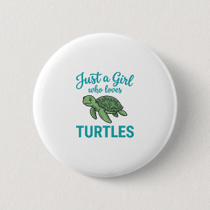 Chapa Redonda De 5 Cm Solo una chica que ama las tortugas grabado vintag