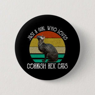 Chapa Redonda De 5 Cm Sólo Una Chica Que Ama Los Gatos Cornish Rex