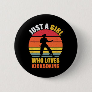 Chapa Redonda De 5 Cm Solo una chica que ama los regalos de kickboxing p