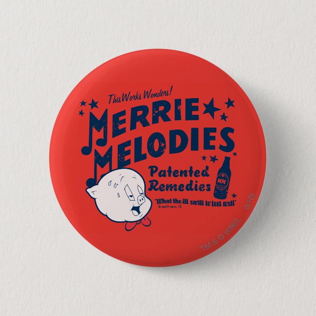 Chapa Redonda De 5 Cm Soluciones Porky MERRIE MELODIES™ 2 (Anverso)
