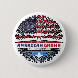 Chapa Redonda De 5 Cm Somalí EE. UU. EE. UU. Árbol de Estados Unidos