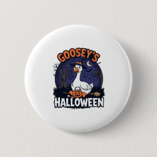 Chapa Redonda De 5 Cm Sombrero de bruja de ganso de Halloween de Gooseys