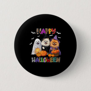 Chapa Redonda De 5 Cm Sombrero de bruja de Halloween perro Pembroke Pome