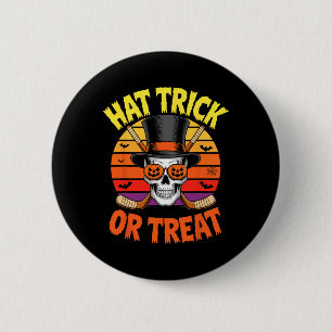 Chapa Redonda De 5 Cm Sombrero de Halloween Truco o Trato Hockey sobre H