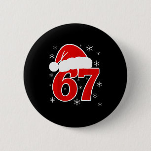 Chapa Redonda De 5 Cm Sombrero de Santa de Navidad Seis Siete 6 7 67 Mem