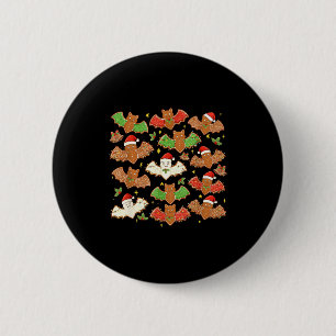 Chapa Redonda De 5 Cm Sombrero de Santa Murciélago Soky Navidad Pan de J