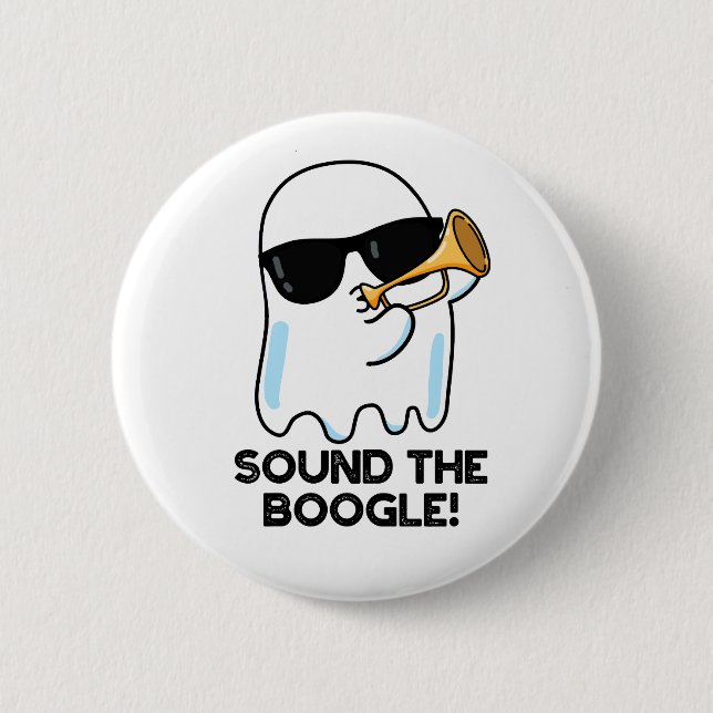 Chapa Redonda De 5 Cm Sonar El Funny Ghost Bugle Pun (Anverso)